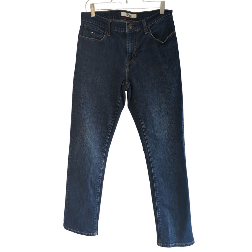 Tommy Hilfiger Mens Jeans 32/30 Straight Dark Wash